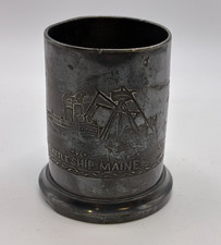 1898 USS Maine Battleship Souvenir Cup Match Holder Salvage Spanish American War picture