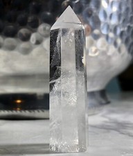 Natural Quartz Crystal Point Mini Obelisk Raw Rough Gemstone +velvet gift bag picture