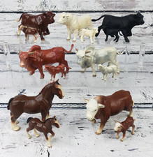 1995 Ertl Farm Country Collectible Animals Cow/Bull/Horse with Calf - Lot of 14 picture
