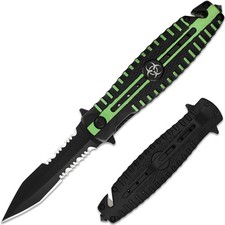 Zombie Killer Assisted Tactical Folding Pocket Knife Spear Point - Belt Cutter picture