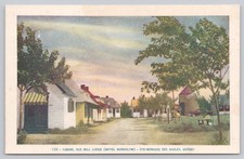 Vintage Cabins Old Mill Lodge Motel Bungalow Ste-Monique Quebec Postcard picture