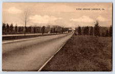 Carnegie PA Pennsylvania Road Scene Vintage Postcard picture
