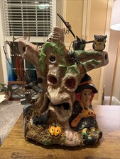 Vintage Owl Paper Mache Halloween Lantern Pop Up Ghost Witch 🧹 Haunted Tree  picture