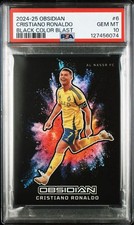 2024 25 Panini Obsidian Cristiano Ronaldo Black Color Blast PSA 10 SSP picture
