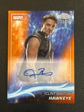 Jeremy Renner 2025 Topps Chrome Marvel Auto Hawkeye Orange 23/25 Clint Barton picture