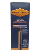 NEW King C Gillette Men's Double Edge Safety Razor + 5 Refill Blades picture