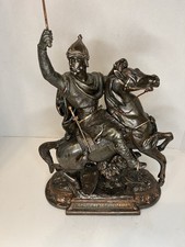 Antique William the Conqueror GUILLAUME LE CONQUÉRANT Spelter Statue Equestrian picture