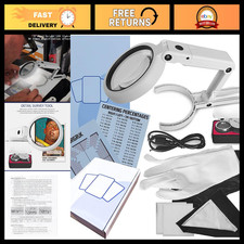 Sports Card Grading Kit Centering Tool, LED Magnifying Table Lamp for Handsfree, picture