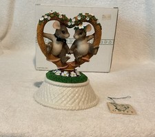 1998 Charming Tails - Together Forever Fitz and Floyd Wedding Mice Heart NIB picture