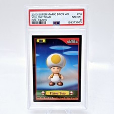 2010 Nintendo Super Mario Wii Yellow Toad #F4 PSA 8 Foil Enterplay picture