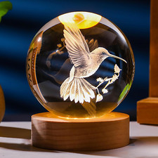 3D Hummingbird Gifts for Women Crystals Ball 60Mm- Hummingbird Figurines Decor G picture