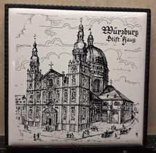 Vintage Würzburg Stift Haug Ceramic Tile Plaque Villeroy & Boch Made in France picture