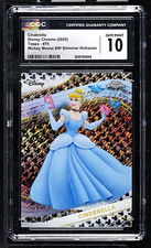 Topps Disney Chrome (2025) Cinderella #75 BW Shimmer Refractor CGC 10 picture