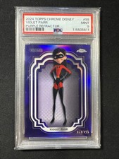 2024 Topps Chrome Disney /199 Violet Parr #98 PSA 9 PURPLE REFRACTOR Color Match picture