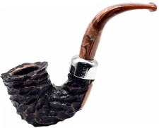 Peterson Derry Rustic Finish 9mm Filter Medium Bent Calabash Briar Pipe (05) picture