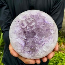 5.02LB Amethyst Agate Geode Sphere Spiritual Energy Wealth Home Crystal Ornament picture