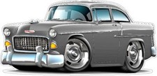 Wall Decal Compatible with 1955 Chevy Belair 265 Cartoon Car Boys Room Art picture