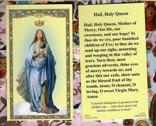 Our Lady with Hail Holy Queen Prayer - Paperstock Holy Card picture