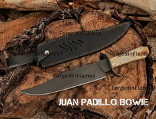 Juan Padillo Bowie Knife Replica Custom Handmade 5160 Spring Steel Fixed Blade picture