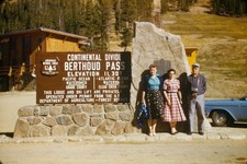 c1950's Kodachrome Red Border 35mm Slide Berthoud Pass Continental Divide Sign picture
