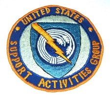 RARE ORIGINAL 1960's THAI MADE U.S. SUPPORT ACTIVITIES GROUP POCKET PATCH (GLOWS picture