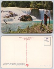 Vintage Postcard Agua Azul Waterfalls Chiapas Mexico Vistacolor Photo Kramsky picture