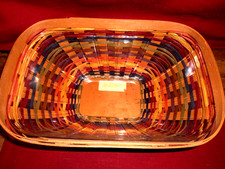 2009 LONGABERGER MULTI-COLOR SOFT RECTANGULAR BOWL BASKET & PROT   PARTY READY picture