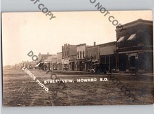 c1910 Street View HOWARD South Dakota SD Bank Barber Stores Miner County RPPC picture