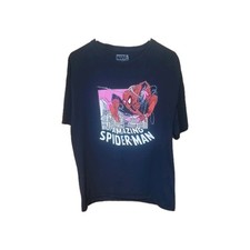  Marvel Spiderman T Shirt Men’s Large Black Cotton picture