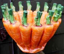 Vtg HUGE Department 56 Easter MOLDED CARROTS Basket Bowl Container VERY RARE 80s picture