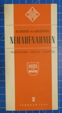 Telefunken Decca Capitol Classic New Recordings 2 February 1955 Leporello H1408 picture