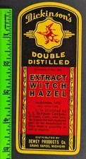Vintage Dickinson's Extract Witch Hazel Halloween Theme Grand Rapids MI Label picture
