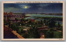 Confederate Park Post Office And Mississippi River Postcard TS-324 picture