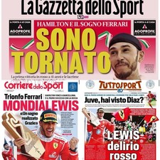 Tuttosport Corriere dello Sport La Gazzetta dello Sport 15 June 2026 Hamilton picture