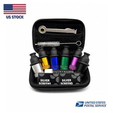 6 Pc Sneak a Toke Mini One Hitter Metal Tobacco Portable Smoking Pipe With Tools picture