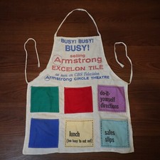 Vintage 50/60s Selvedge Salesman Apron Advertising Armstrong Excelon Tiles picture