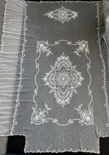 Antique 1920s tambour lace full/queen net bedspread. Great condition. picture