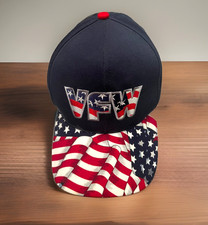 Vtg VFW Veterans of Foreign Wars Snapback Hat Stars & Stripes Made USA Grommets picture