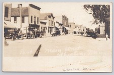 Wheaton Minnesota Street Scene Early Autos Businesses RPPC Antique Postcard picture