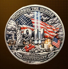 9/11 Honoring the Heroes Never Forget 25th Anniversary Militaria Challenge Coin picture