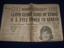 1926 MAY 23 SAN ANTONIO SUNDAY LIGHT SPORT SECTION LLOYD GEORGE STRIKE - NP 972N picture