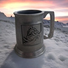 VTG John Deere Pewter Snowmobile Stein Tankard Ride the New Breed Cup ADV 🗻🥽 picture