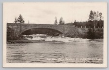 RPPC Bog River Falls Veterans Mountain Camp, Tupper Lake NY c1930s Postcard picture