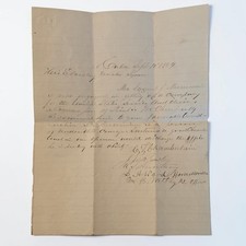Antique 1864 Civil War Lieut. Recommendation Letter to NY Gov Horatio Seymour picture