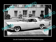 OLD POSTCARD SIZE PHOTO OF 1956 LINCOLN CONTINENTAL Mk II LAUNCH PRESS PHOTO 1 picture