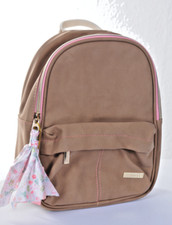 Miss Melody Small Backpack Shopping Bag Handbag New Brown Suede Effect picture