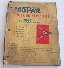 ORIGINAL Mopar 1957 Collision Parts List Catalog Chrysler Plymouth      B72 picture