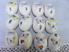12 Vintage Hand Painted Porcelain Butterfly Decorative EGGS-BUTTERFLY picture