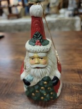 Santa Claus, Nicholas Porcelain Bell  Ormament. 5.5