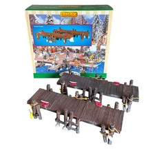Vintage Lemax 2001 Wooden Pier Set of 2 Christmas Village Collection Boat Deck picture